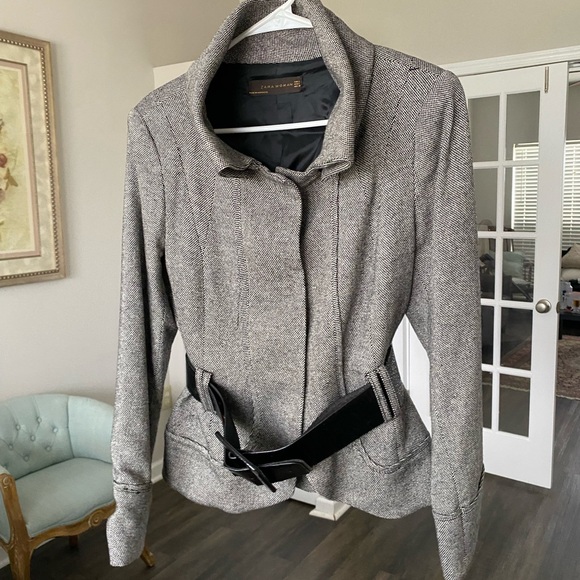 Zara Jackets & Blazers - Zara Gray Belted Blazer